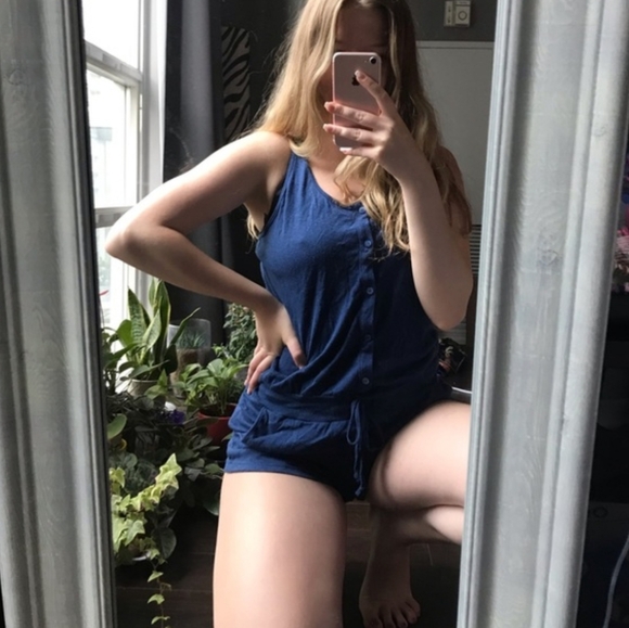 Aritzia Pants - Aritzia TNA Romper - Sandbanks Romper (in Blue)